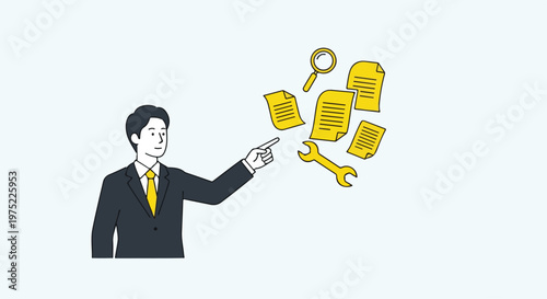 Businessman receiving a light bulb idea