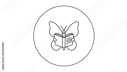 Butterfly Reading Book Icon: Symbolizing Knowledge, Learning, and Transformation