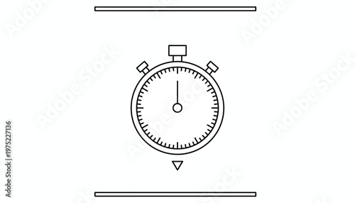 Stopwatch Timer Icon, Time Measurement, Countdown, Speed Concept, Minimalist Design