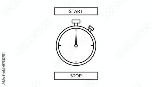 Stopwatch with Start and Stop Buttons, Time Measurement Concept