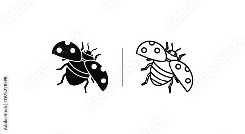 Ladybug vs Larvae: Identifying Stages of Growth Vector