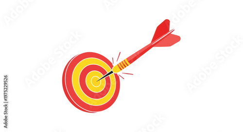Red dart hitting the bullseye on a circular target, representing accuracy and success.