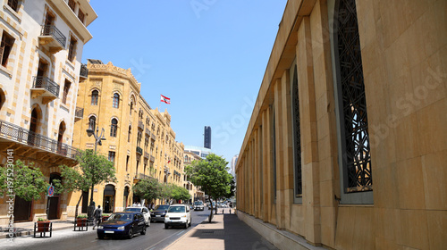 Downtown Beirut, Weygand Street on a sunny day.