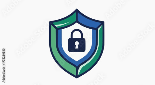 A shield with a padlock, symbolizing security and protection
