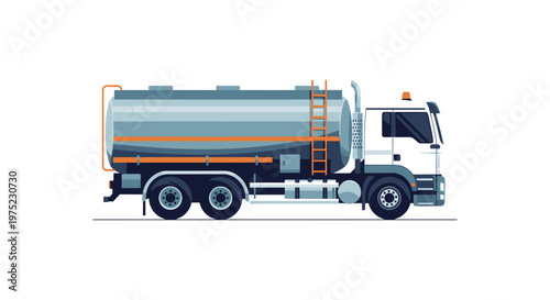 Illustration of a tanker truck isolated on a white background.
