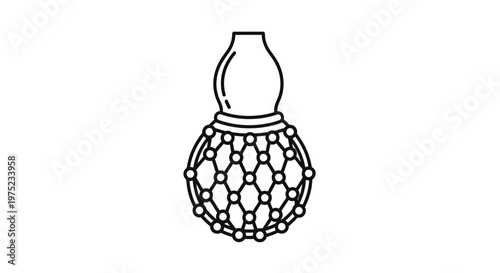 Gourd Bottle with Netting: Traditional Craftsmanship and Decorative Design