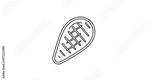 Grilled Steak Icon - Simple Line Art of a Barbecue Meat Cut