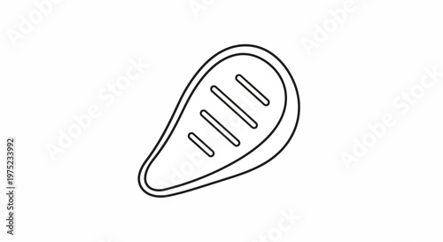 Grilled Steak Icon Outline, Barbecue Food Vector Graphic