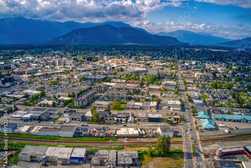 Aerial View of Chilliwack, British Columbia during Summer