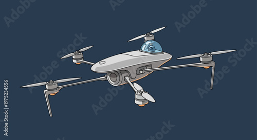 Modern Quadcopter Drone Illustration