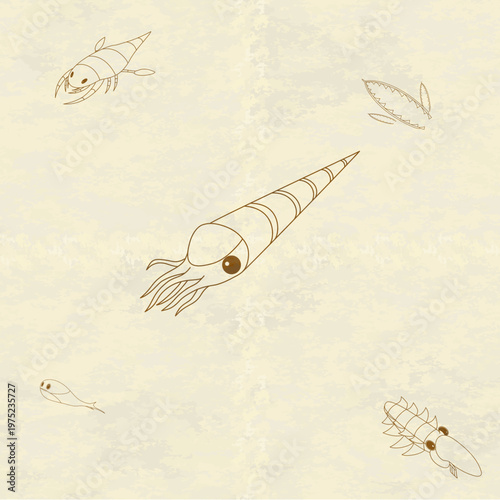 ポップなオルドビス紀生物の背景素材