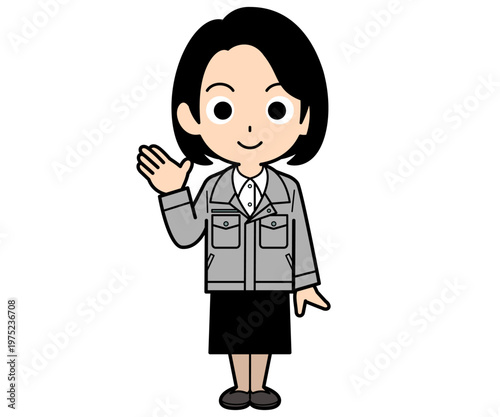 案内するワンカールボブの事務員の女性