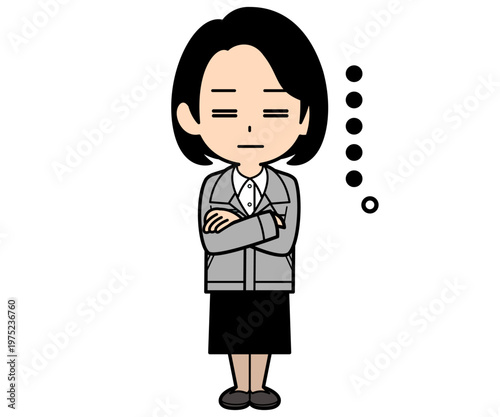 呆れているワンカールボブの事務員の女性