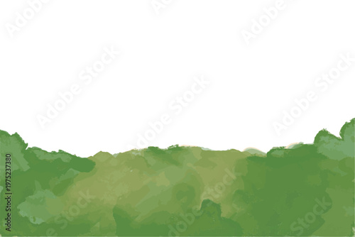 わんぱく水彩シリーズ 幼稚園・保育園向け 草むらのフッター背景 シンプル ビビッド