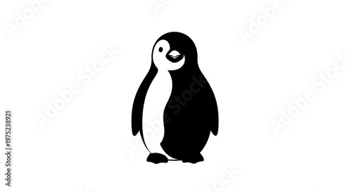 Minimalist Penguin Vector Illustration Isolated on White Background
