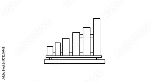 Bar Chart Graphic Representation of Growing Business Success and Financial Progress