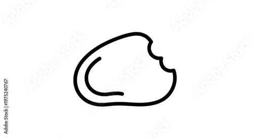 Bitten Outline of Food or Bread Icon