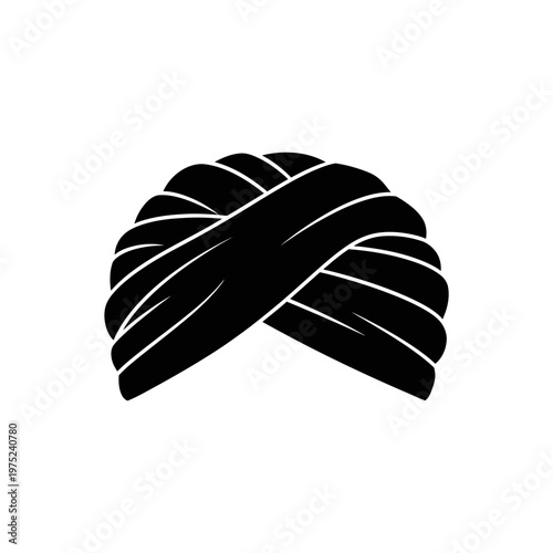 Clean silhouette of a traditional turban, a symbol of cultural heritage and elegance, often worn as a distinctive piece of headwear