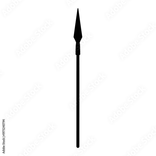 Sharp ancient warrior's spear silhouette. A potent symbol of historical combat, power, and protection, with a sleek, minimalist design