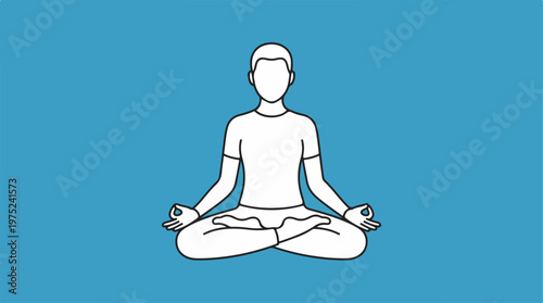Man Sitting in Meditation Posture.
