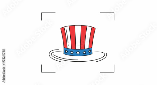 Uncle Sam Hat Icon - Patriotic American Symbol of Freedom and Independence