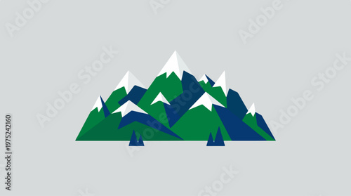 Mountain Range Graphic Illustration.