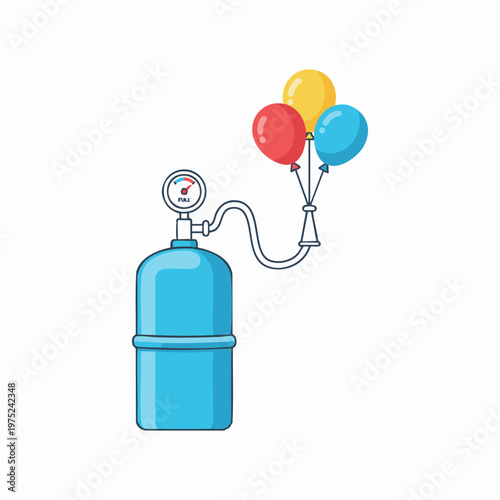 helium gas cylinder inflating party balloons