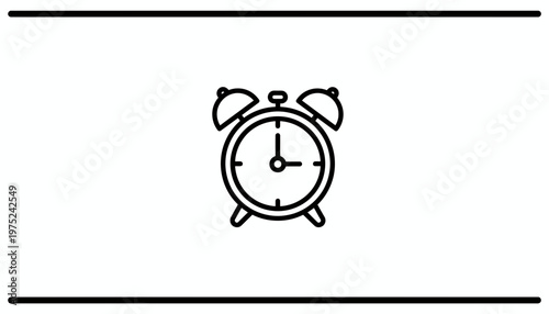 Retro Alarm Clock Icon, Vintage Timekeeping Symbol, Classic Wake-Up Call Graphic