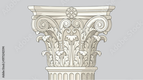 Ornate Architectural Column Capital.