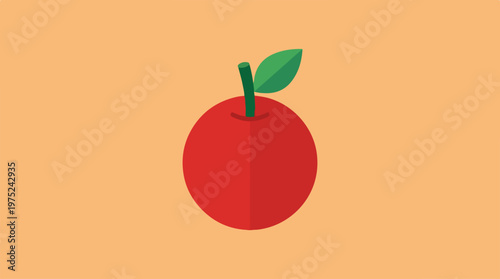 Red Apple Fruit Illustration.