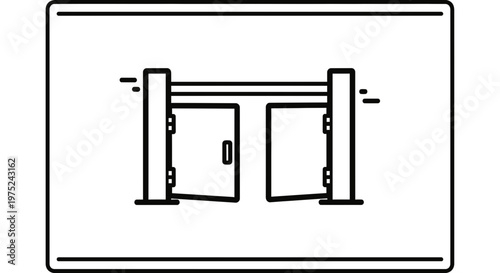 Open saloon doors, western bar entrance, vintage frontier style, cowboy saloon icon