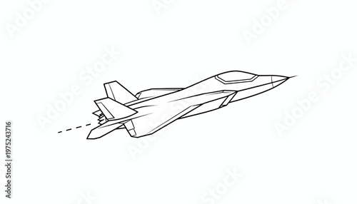 Modern Fighter Jet Aircraft Flying, Stealth Design, Aerodynamic, Military Aviation