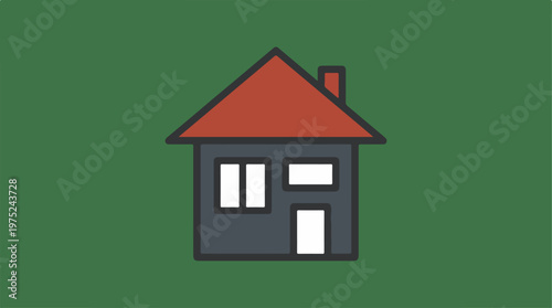 Simple Grey House Icon.