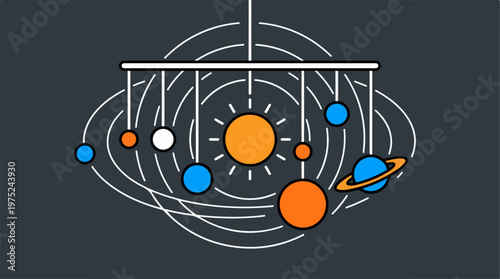 Solar System Model Orbits Planets.
