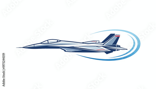 Modern Fighter Jet Flying Fast with Speed Lines - Aerodynamic Design