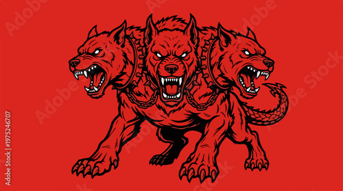 Three Headed Dog Mythology Creature.