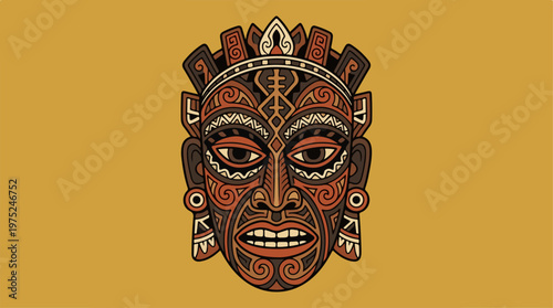 Tribal Face Mask Design Art.