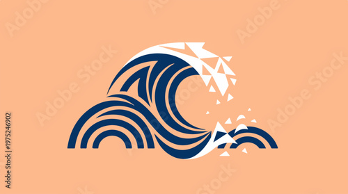 Wave Ocean Graphic Design Element.