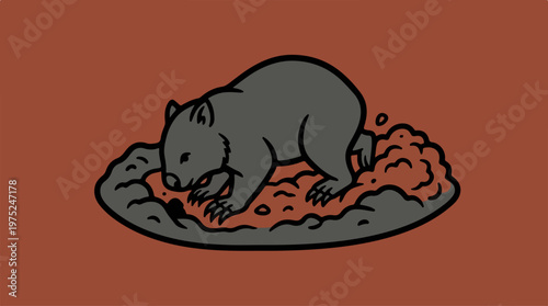 Wombat eating pizza alone now.