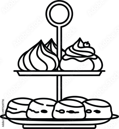 Kings birthday australia celebrations delicious treats pastries on a tiered serving stand