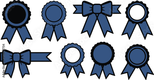 Kings birthday australia decorative blue ribbon badges and rosettes for celebrations and awards