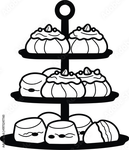 Celebrating kings birthday australia with a delightful three tier cake stand full of sweet treats