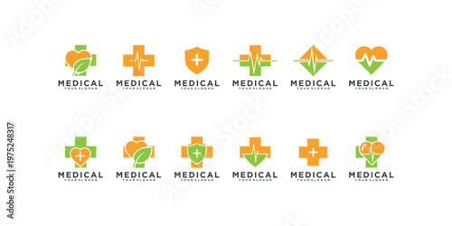 Professional medical icon set for healthcare and hospital branding