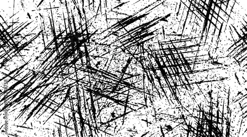 Abstract black scratch texture with chaotic crosshatched lines.