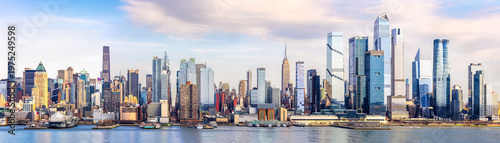 New York City midtown skyline panorama, as viewed from Weehawken, along the 42nd street canyon