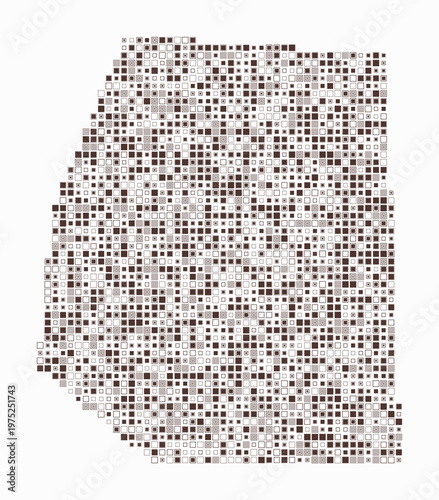 Vatican City, shape of the country build of colored cells. Digital style map of the Vatican City on white background. Small size square blocks. Amazing vector illustration.