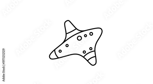 Hand-drawn Ocarina Icon: Simple Outline of a Musical Instrument