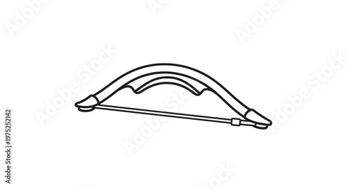 Handheld Bow Saw Tool Illustration - Compact Design for Wood Cutting and DIY Projects