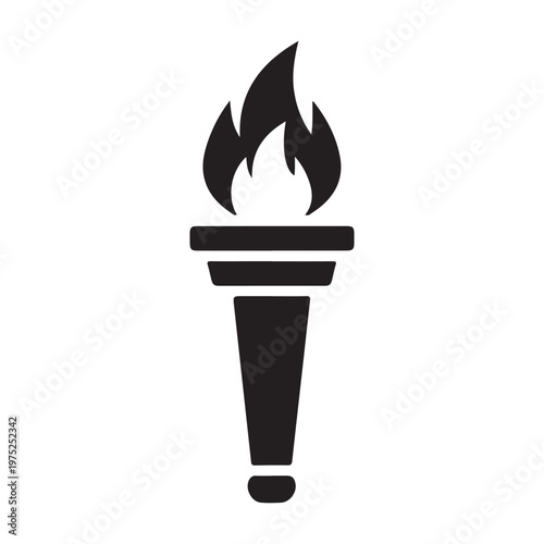 Torch fire icon. Burning torch icon, vector illustration