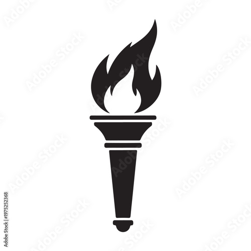 Torch fire icon. Burning torch icon, vector illustration